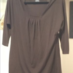 Brown mid length sleeve shirt